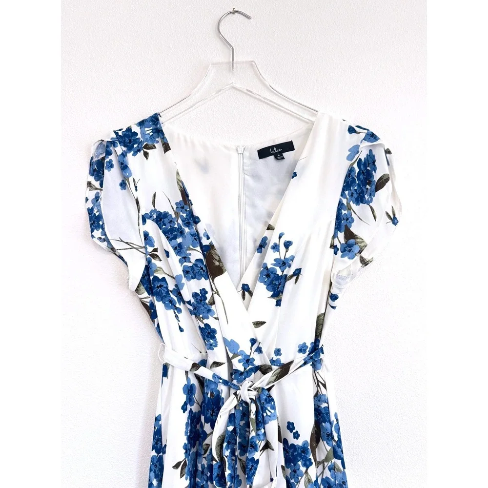 Lulus Dress | French Countryside White Floral Print High-Low Dress - Picture 3 of 5